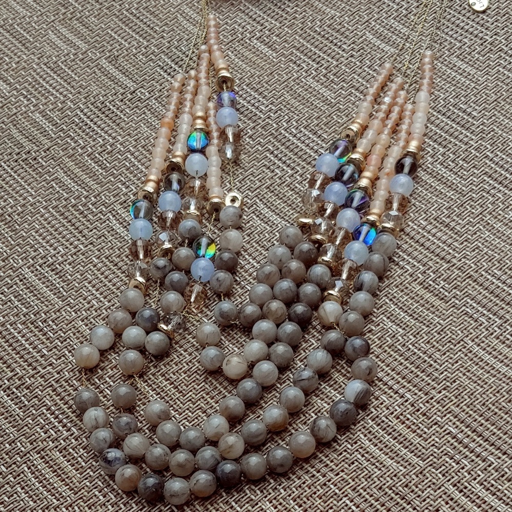 5 Tier Classic Gemstone Necklace.